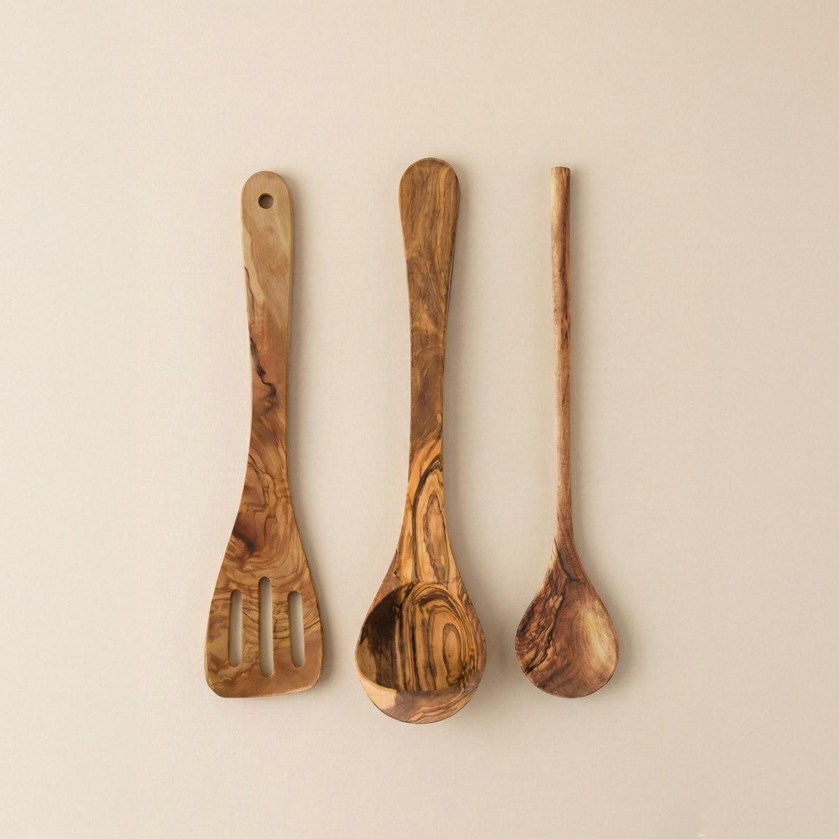 Olive Wood Cooking Spoon Set