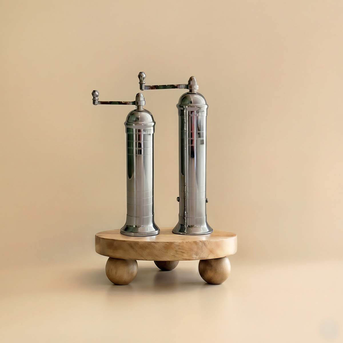 Chrome & Brass Mills Riser Set