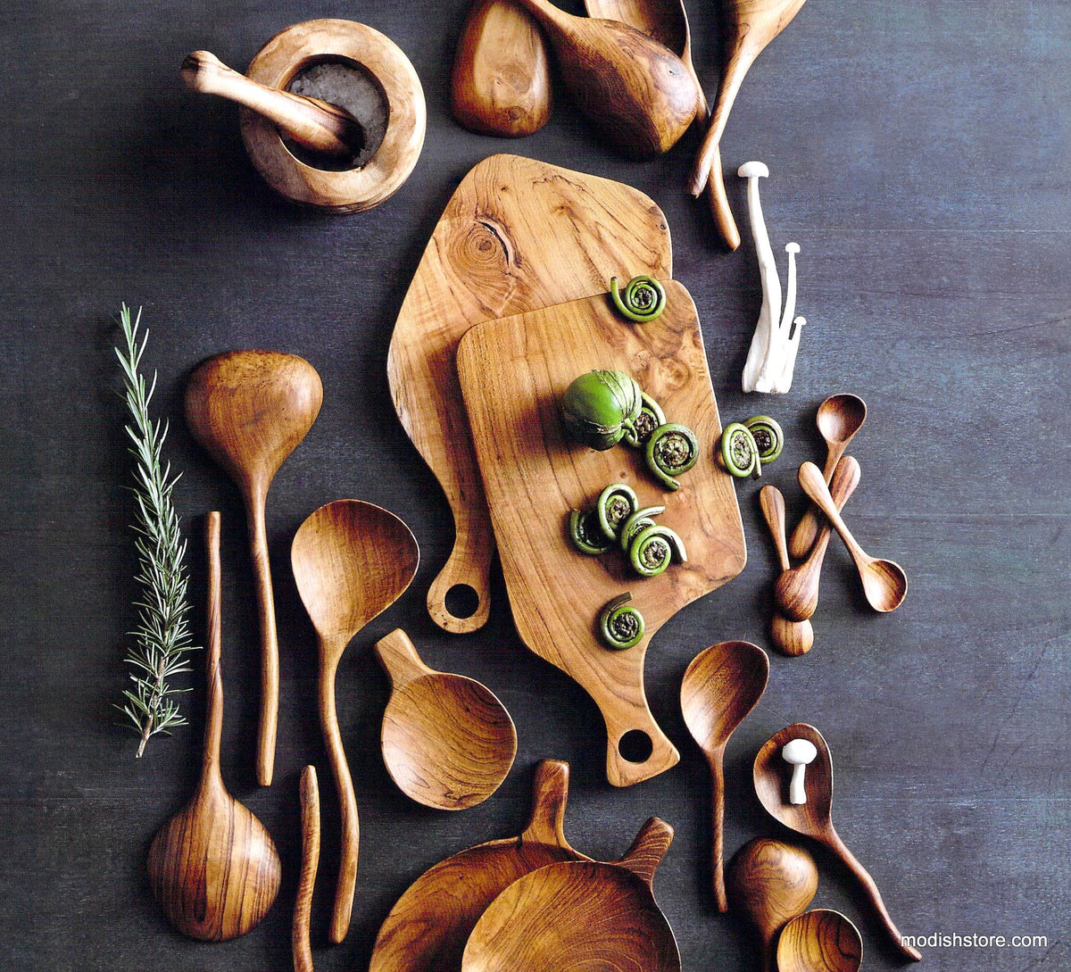 Teak Wood Scoops - Set of 4