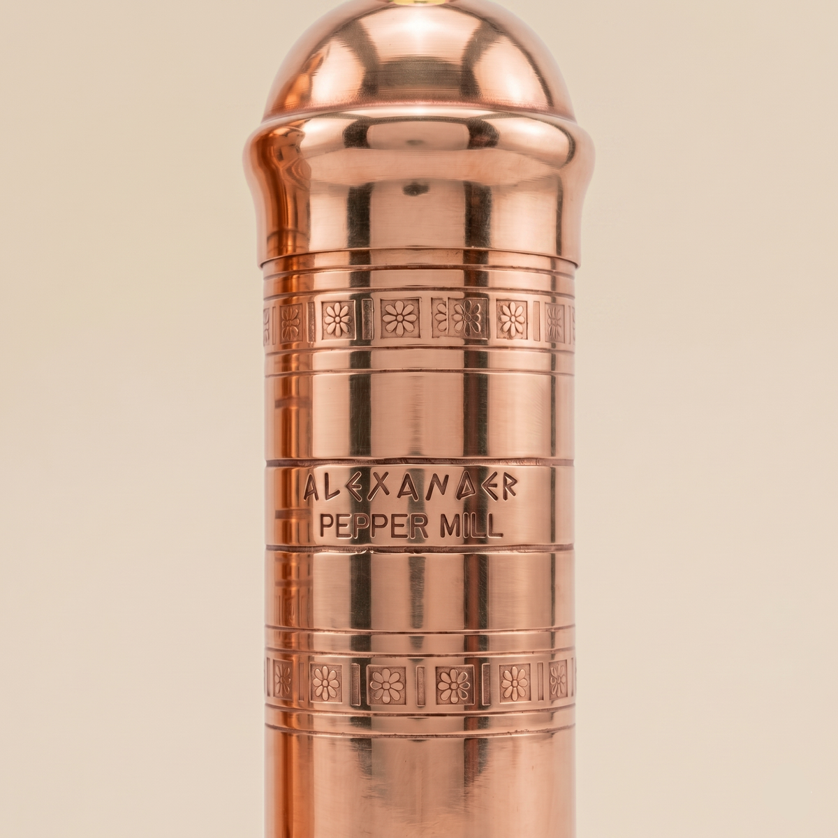 Brass Mills & Olive Wood Board Set - Copper