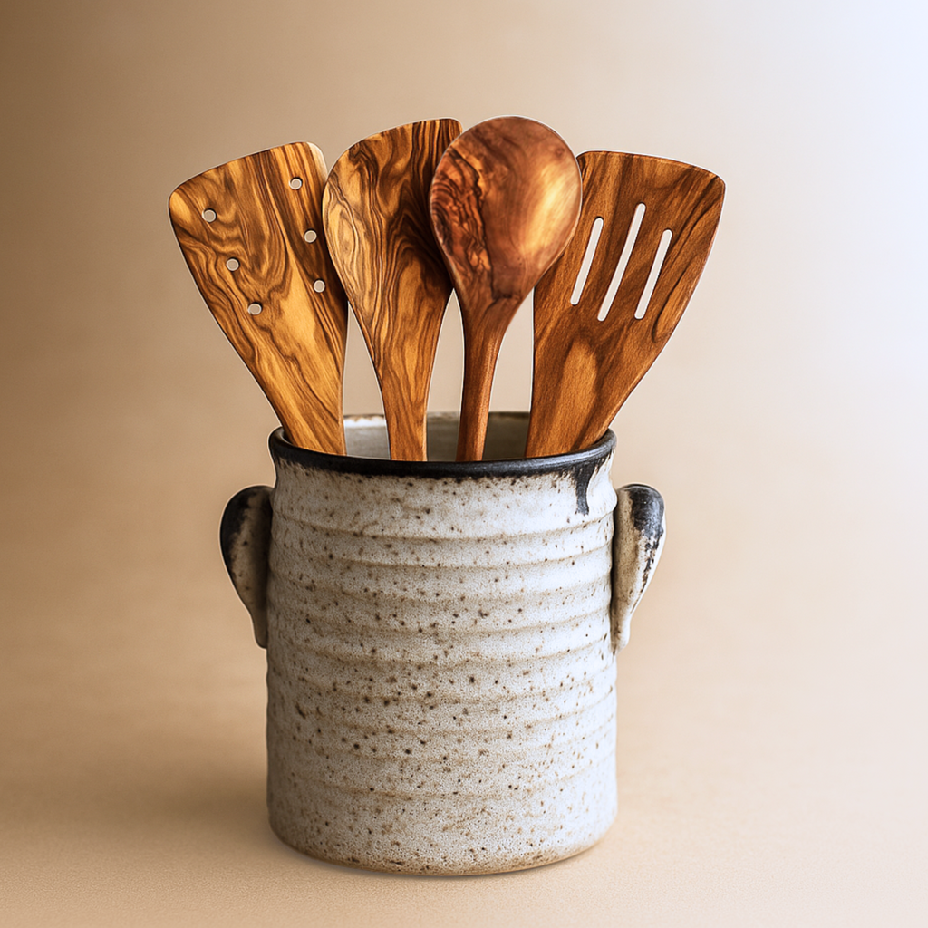 Olive Wood Cooking Spoon Set