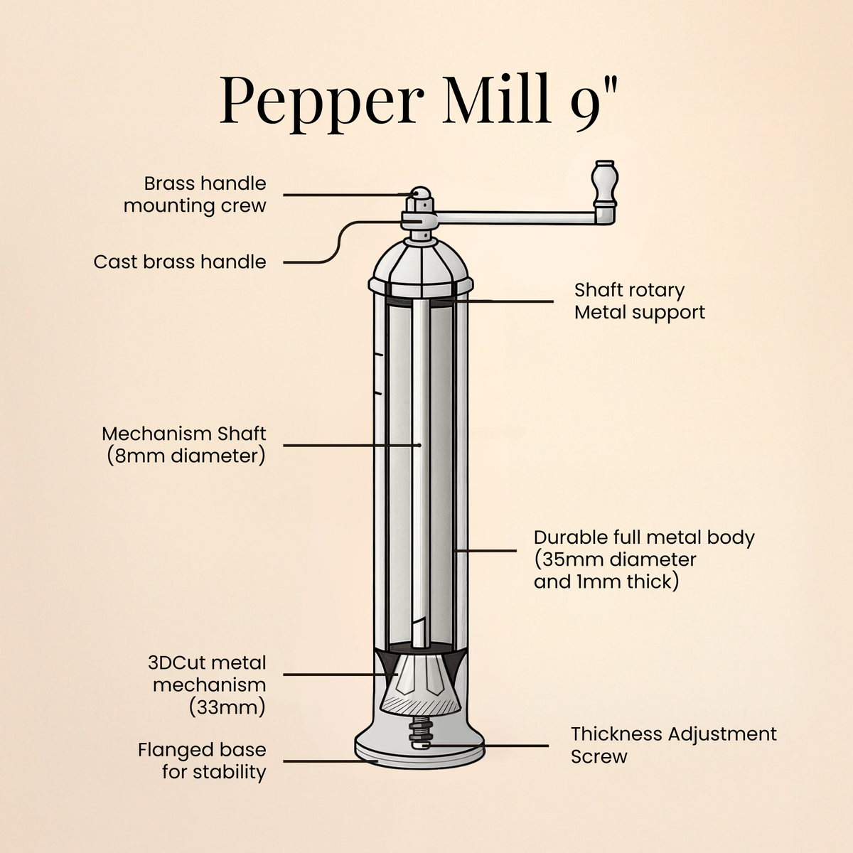Brass & Chrome Salt & Pepper Mills