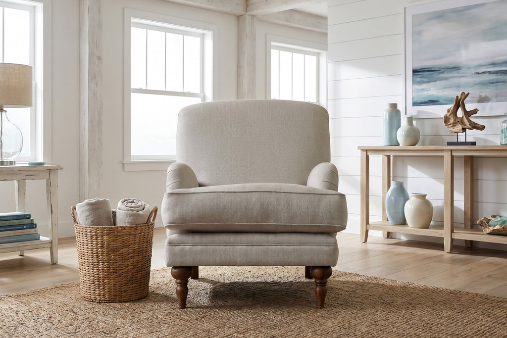Jasper | Companion Chair | Heather Herringbone Flax