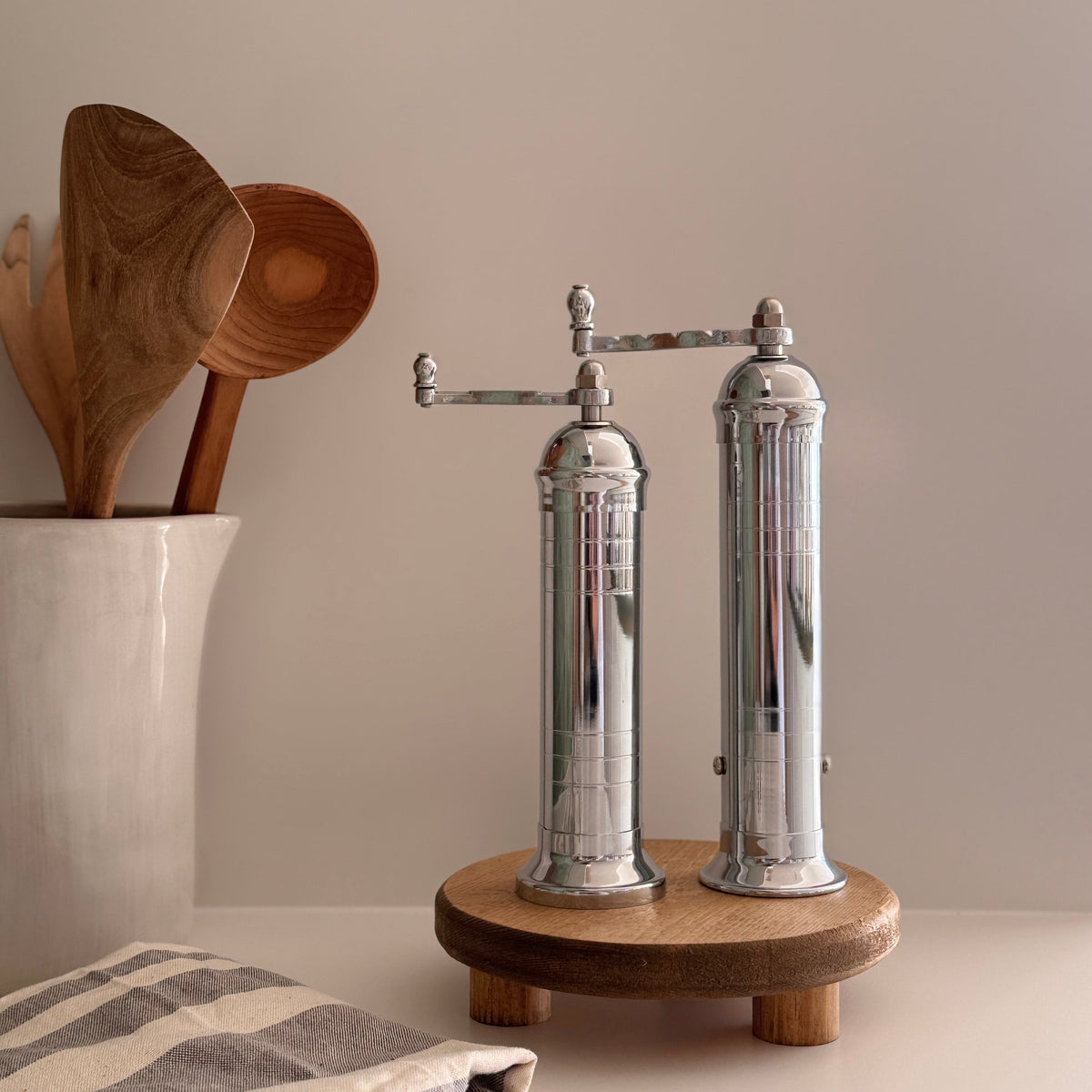 Chrome & Brass Mills Riser Set