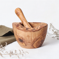 Rustic Olive Wood Mortar & Pestle